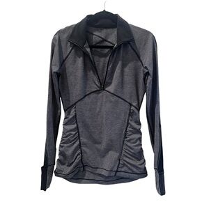 Lululemon | Kris’s Kross 1/2 Zip‎ Tonka Strip Black Heather Luxtreme | Size 6